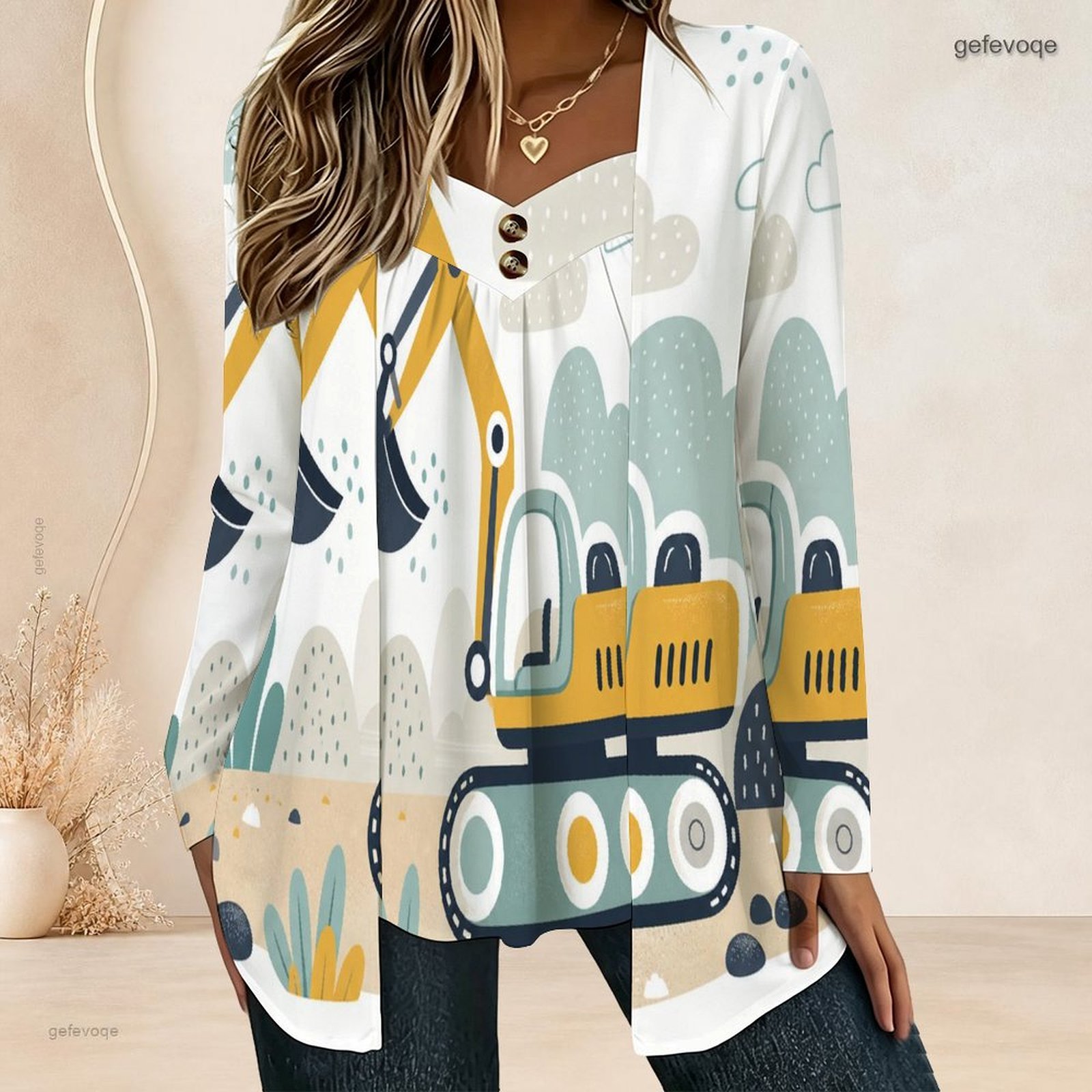 Cameras - Blusa Feminina Falsa de Duas Peças