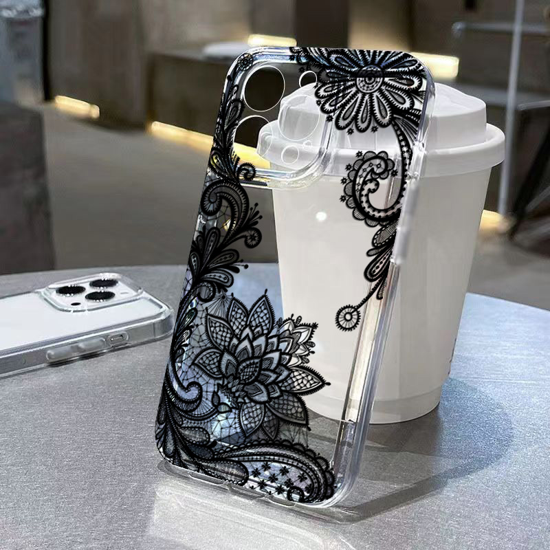 Tablets - Moda preto laço flor padrão caso