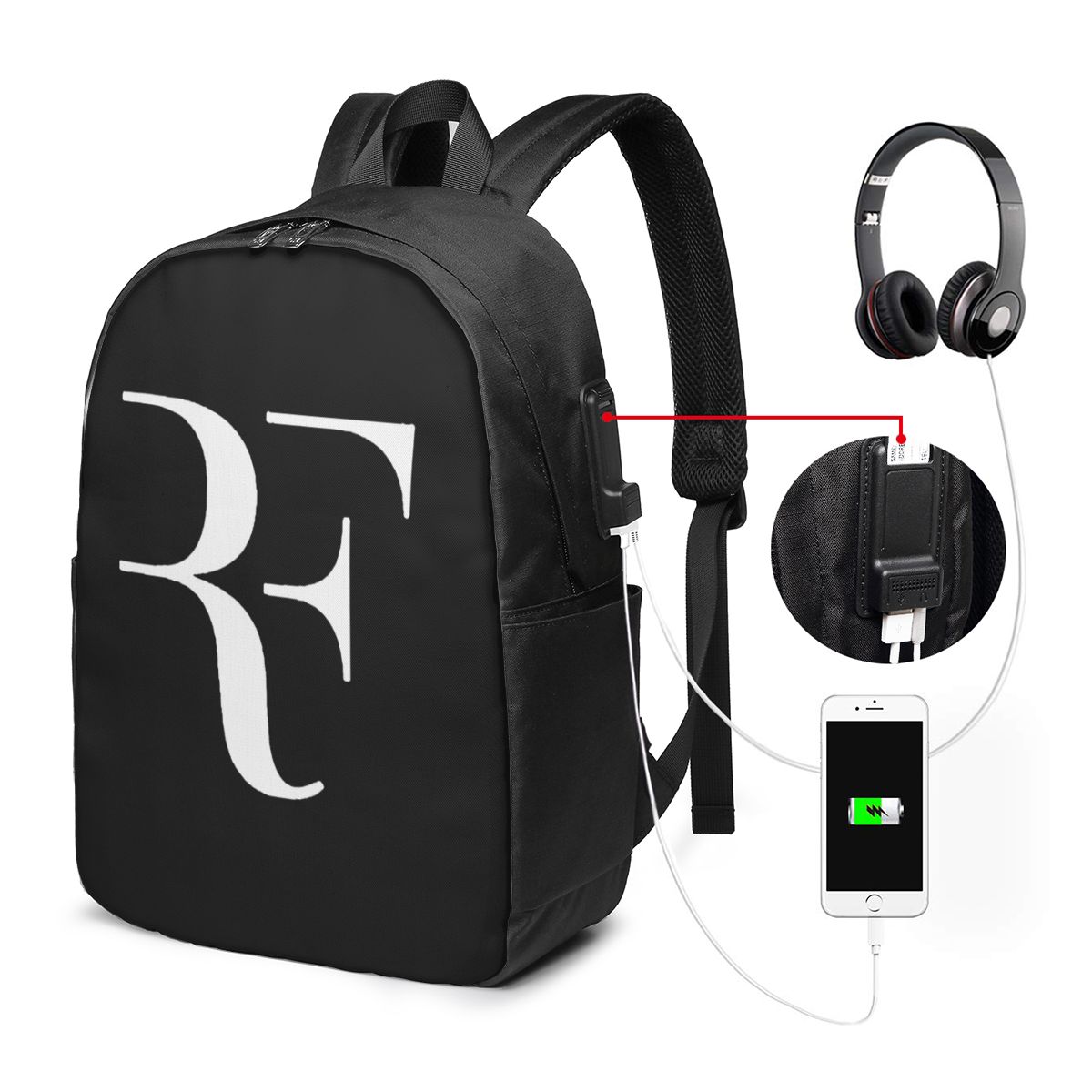Laptops - Mochila Roger Federer para viagem, bolsa