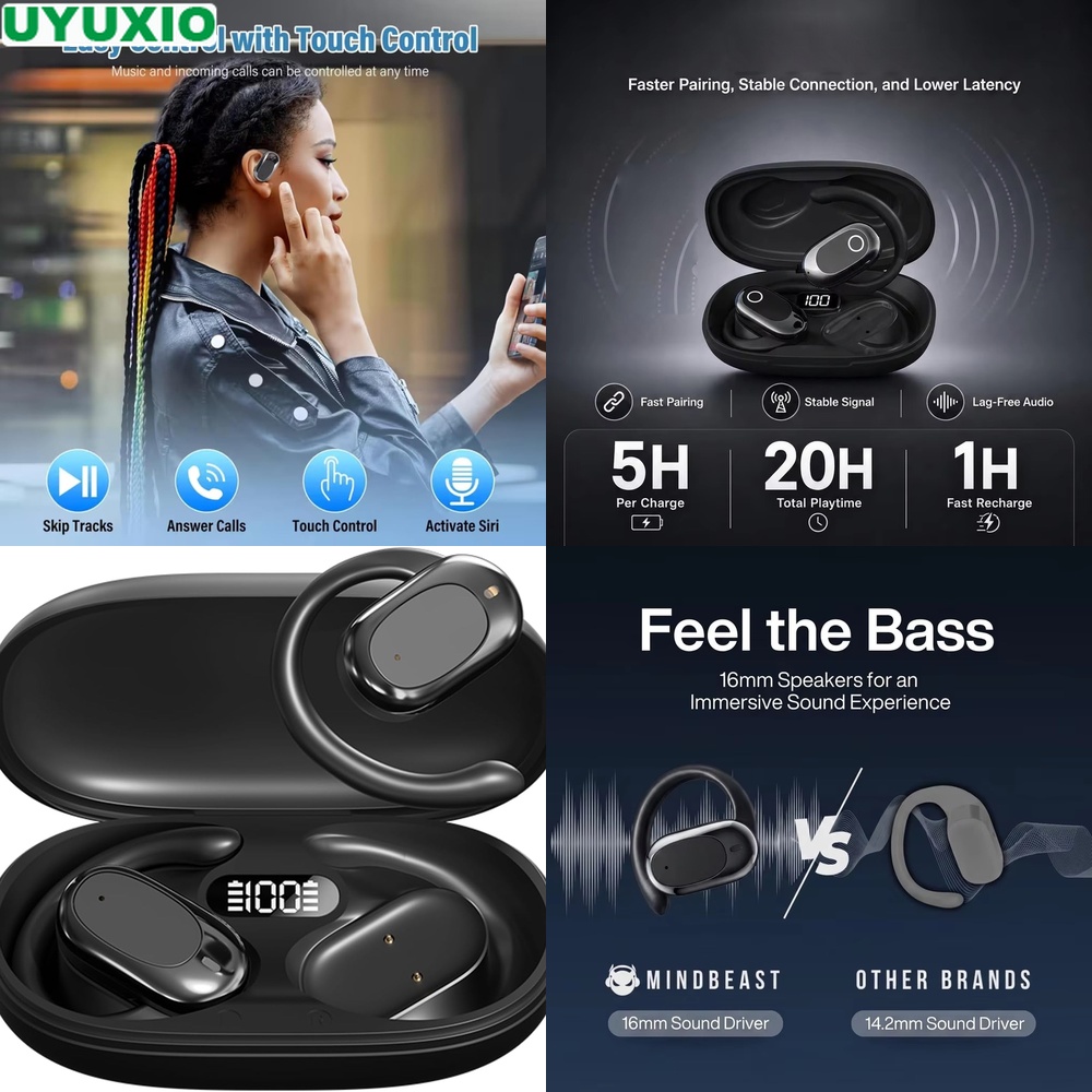 Fones de Ouvido Open Ear e Fon - Bone Conduction Running Headphones avaliação e preço